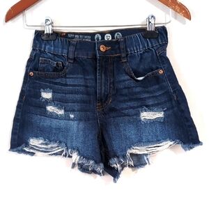 Peace Love Eco High Rise Wedge Vintage Reunion Denim Cutoff Shorts Size 1